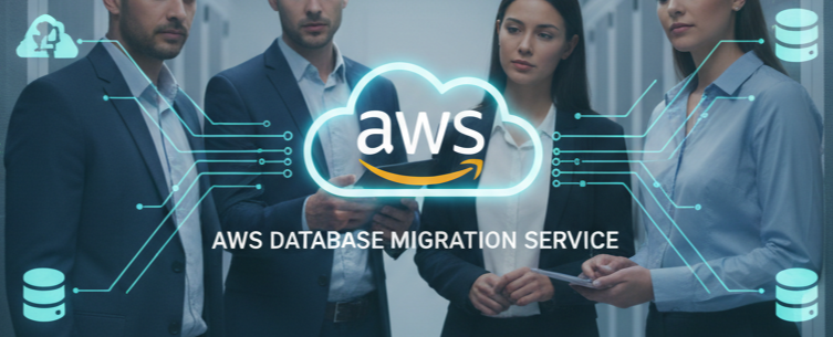 A team collaborating on an AWS database migration service project.