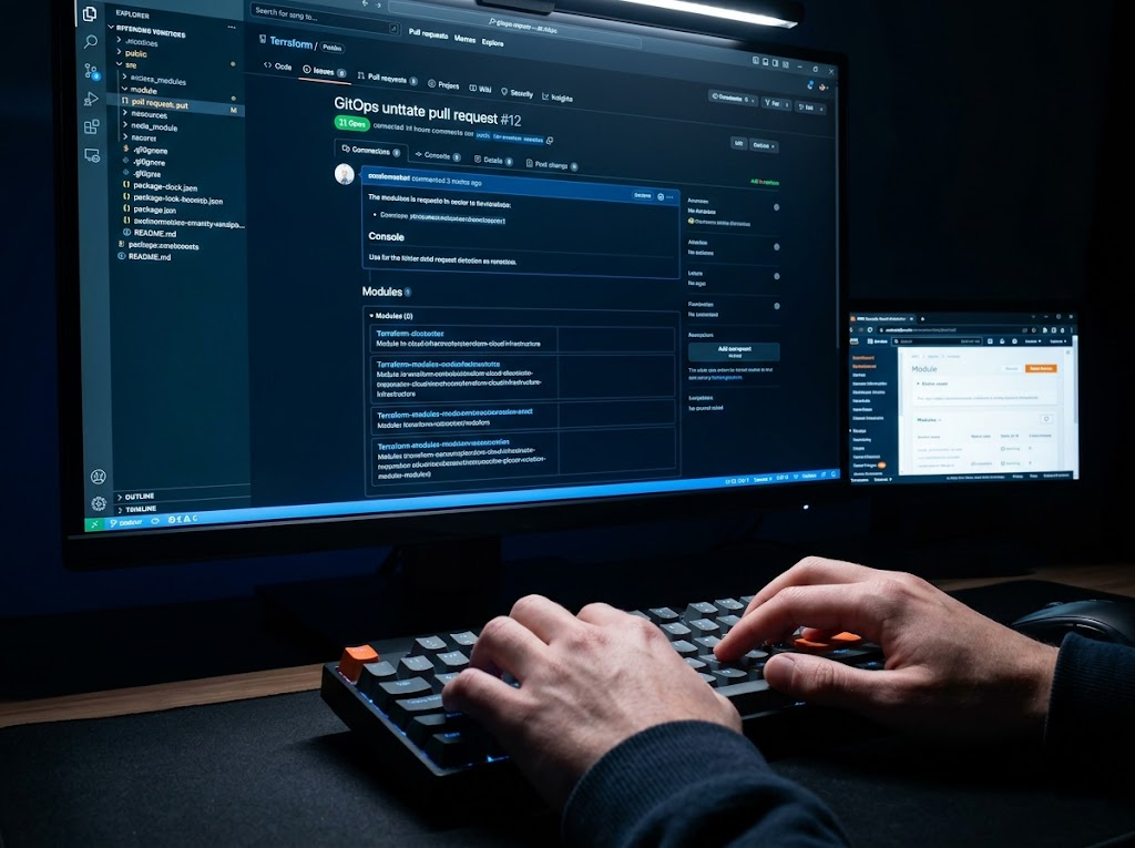 Developer managing Terraform code for account provisioning. 